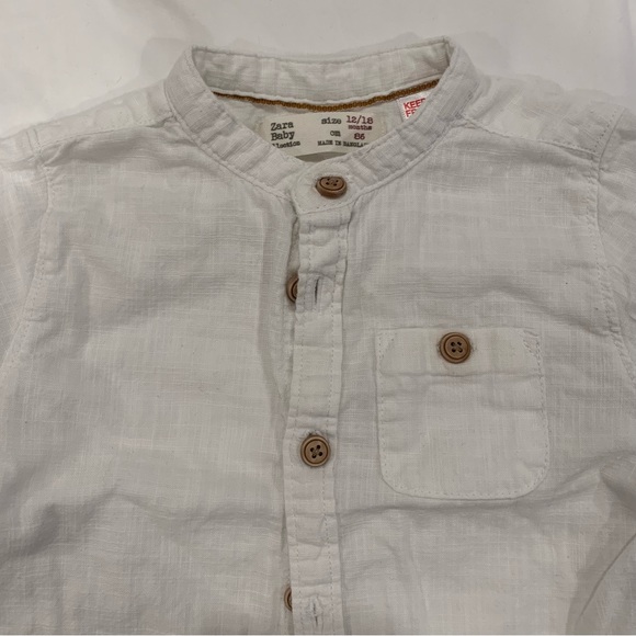 Zara Baby White Button Down Shirt - 12-18 Months - Picture 4 of 6